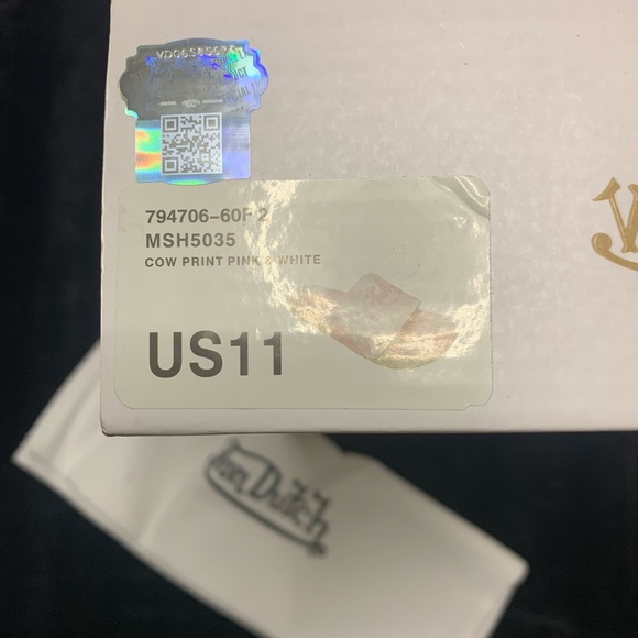 Von Dutch Pink Cow hair Print Slides M11 & W12.5 - Picture 4 of 5